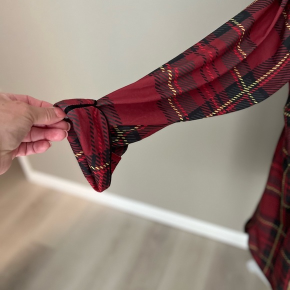 Womens ModCloth Red Plaid Breakfast For Dinner Pajama Shirt Dress XL NEW - Picture 3 of 8